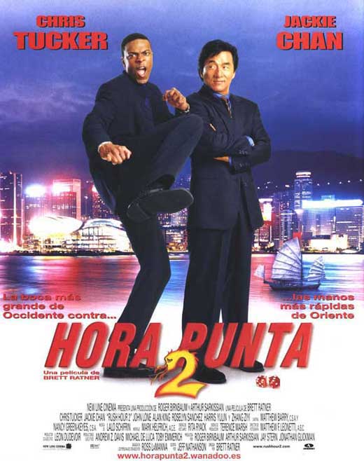 Rush Hour 2 Movie Poster Print showcasing vibrant colors and iconic scenes.