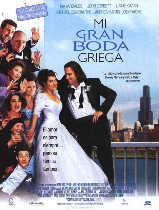 My Big Fat Greek Wedding Movie Poster Print featuring iconic scenes from the film.