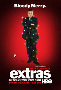 Extras Movie Poster Print featuring classic comedy artwork.