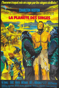 Planet of the Apes Movie Poster Print showcasing classic film art.