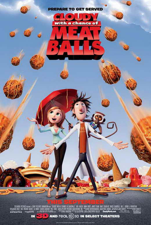 Cloudy with a Chance of Meatballs Movie Poster Print 27x40