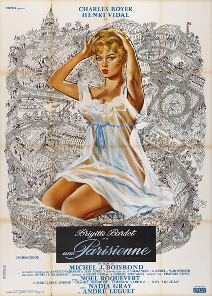Une Parisienne Movie Poster Print showcasing vibrant Parisian scenery.