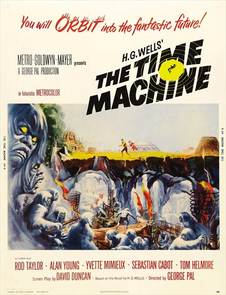 The Time Machine Movie Poster Print showcasing vibrant sci-fi artwork.