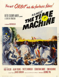 The Time Machine Movie Poster Print showcasing vibrant sci-fi artwork.