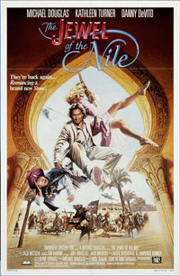 The Jewel of the Nile Movie Poster Print featuring vibrant colors and cinematic imagery.