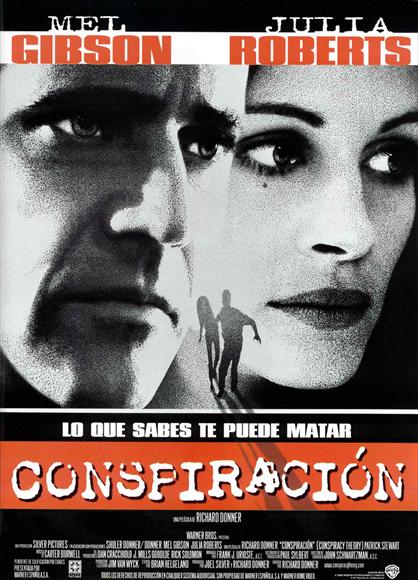 Conspiracy Theory Movie Poster Print showcasing suspenseful design.