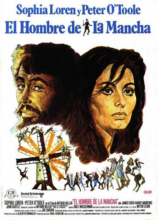 Man of La Mancha Movie Poster Print showcasing vibrant colors and striking imagery.