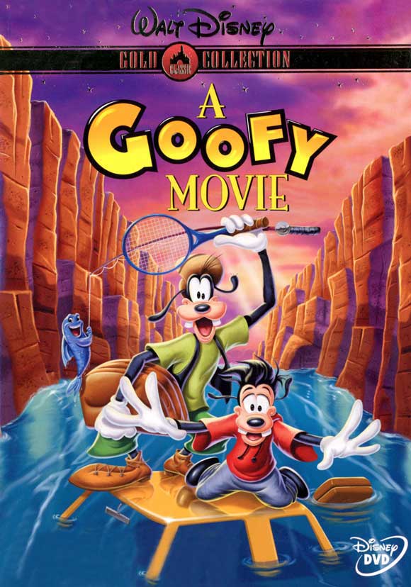 A Goofy Movie Poster Print featuring Goofy and Max in a colorful animated scene.