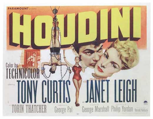 Houdini Movie Poster Print featuring the legendary escape artist.