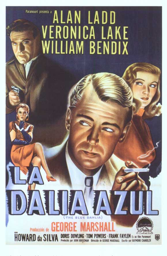 The Blue Dahlia Movie Poster Print showcasing classic film art.