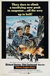 Where Eagles Dare Movie Poster Print featuring classic film imagery.