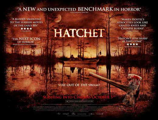Hatchet Movie Poster Print showcasing horror film artwork.