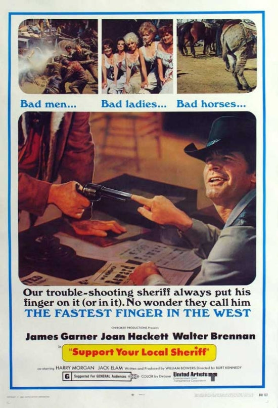 Support Your Local Sheriff Movie Poster Print featuring classic comedy art.