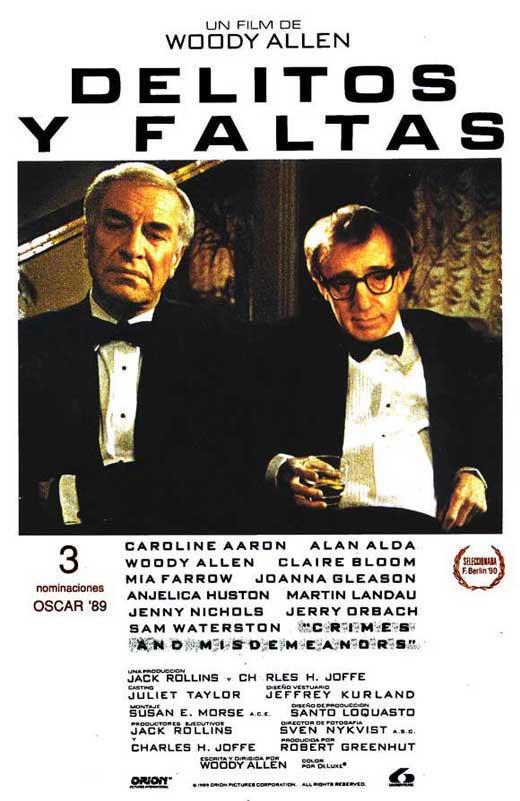 Crimes & Misdemeanors Movie Poster Print showcasing cinematic art.