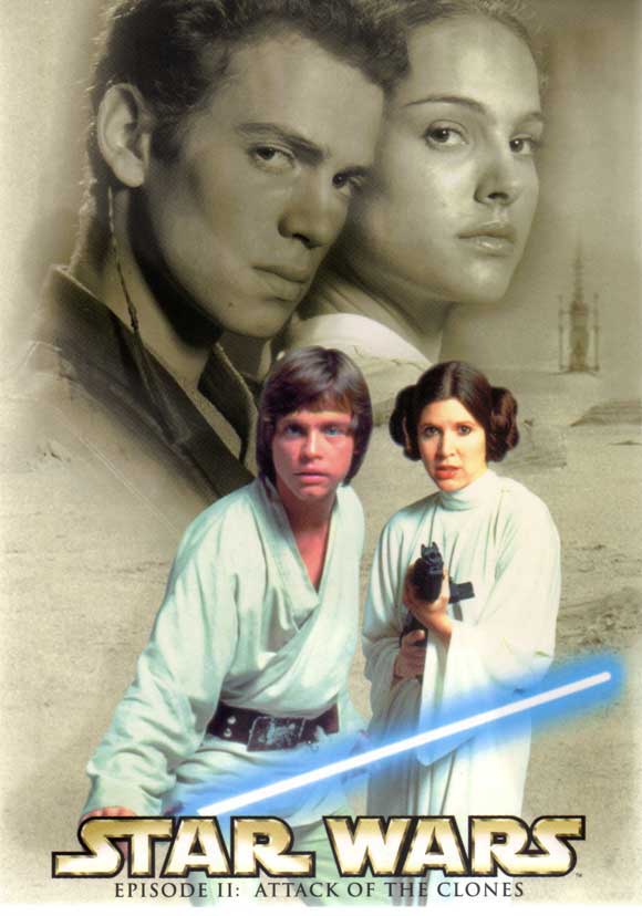 Star Wars: Episode II - Attack of the Clones Movie Poster Print showcasing iconic scenes and characters.