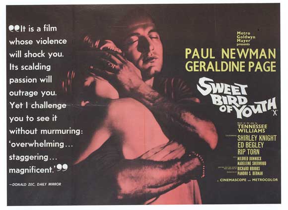 Sweet Bird of Youth Movie Poster Print showcasing classic cinema drama.