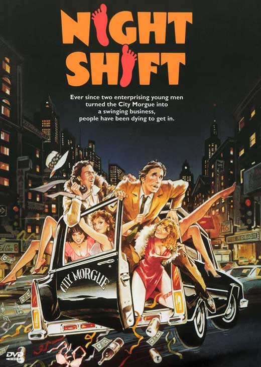 Night Shift Movie Poster Print showcasing vibrant colors and classic comedy design.