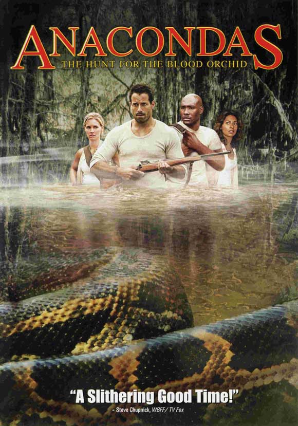 Anacondas: The Hunt for the Blood Orchid movie poster print featuring jungle adventure.