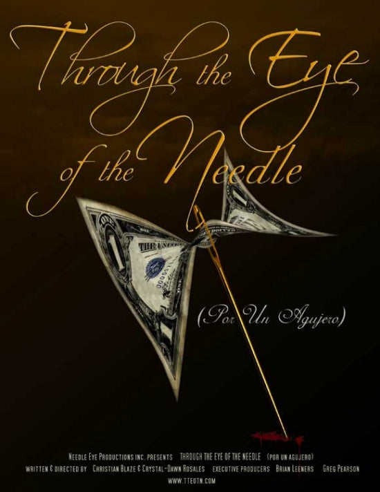 Through the Eye of the Needle Movie Poster featuring dramatic visuals.