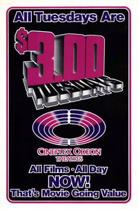 Cineplex Odeon Tuesdays Movie Poster Print featuring vibrant artwork.