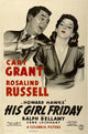 His Girl Friday Movie Poster Print 27x40