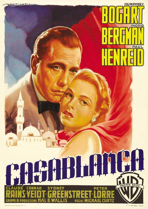 Casablanca Movie Poster Print featuring classic film art.