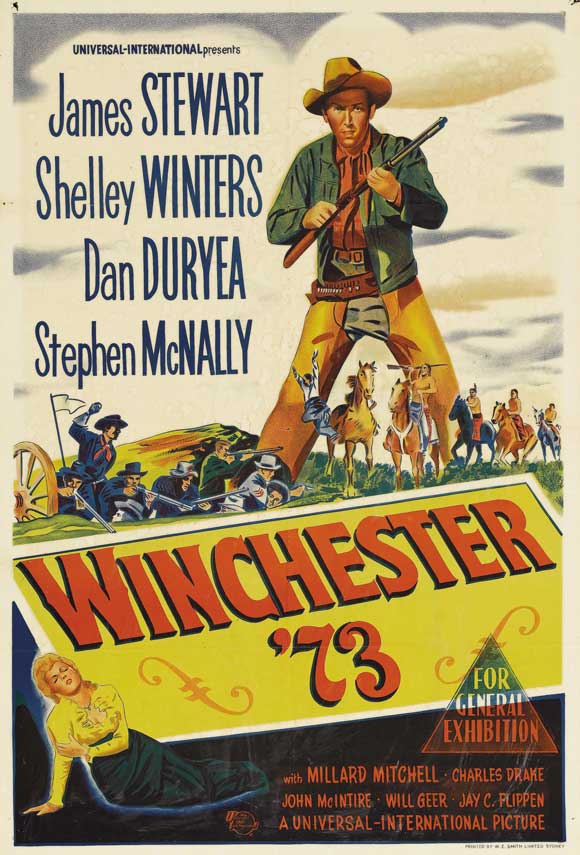 Winchester '73 Movie Poster Print showcasing classic Western film art.