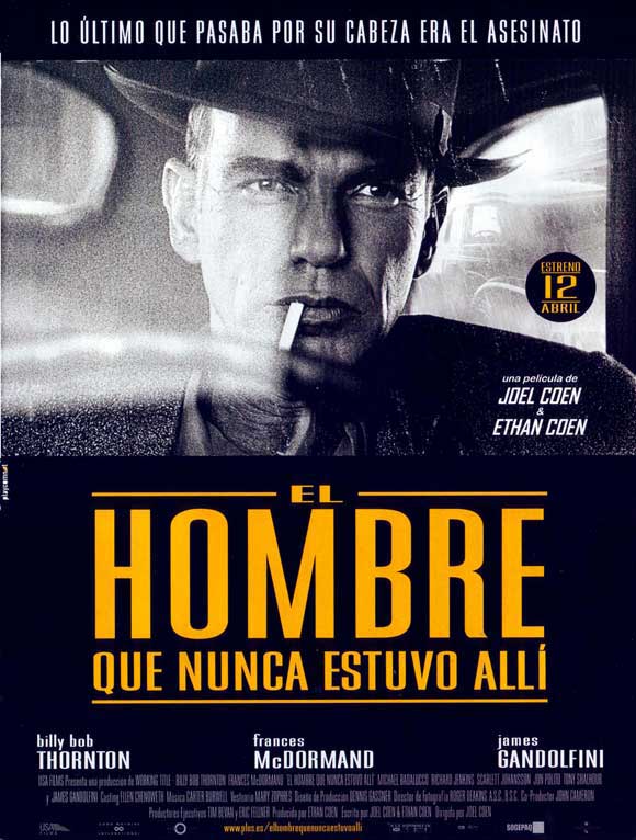 The Man Who Wasn't There Movie Poster Print showcasing dramatic visuals.