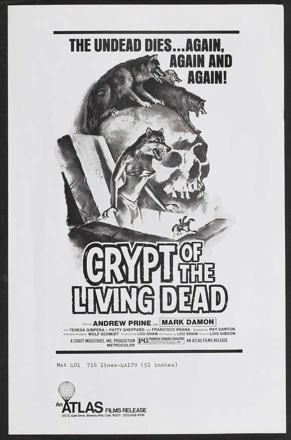 Crypt of the Living Dead Movie Poster Print showcasing horror cinema art.