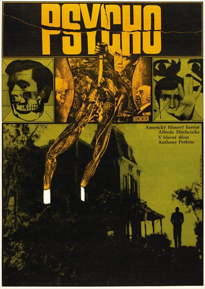 Psycho Movie Poster Print showcasing classic horror film art.
