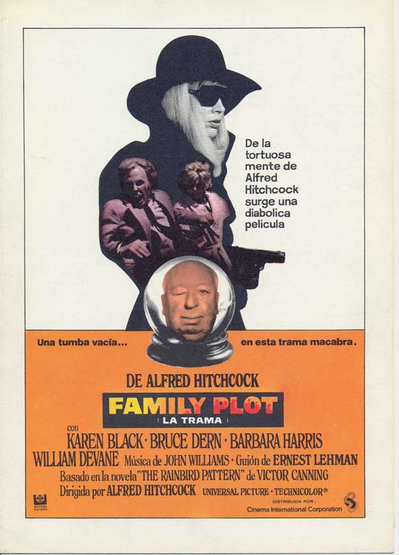 Family Plot Movie Poster Print featuring classic Hitchcock design.