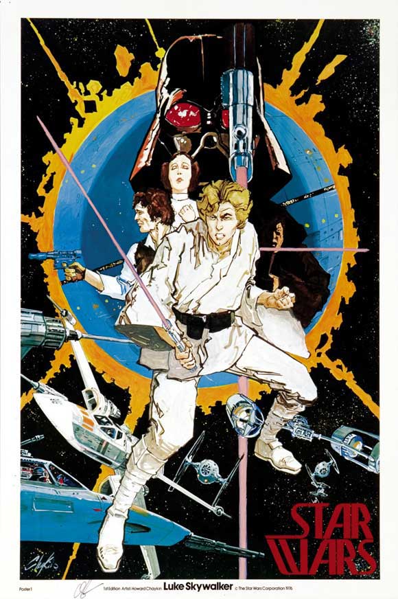 Star Wars Movie Poster Print, iconic sci-fi artwork for fans.