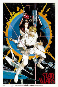 Star Wars Movie Poster Print, iconic sci-fi artwork for fans.