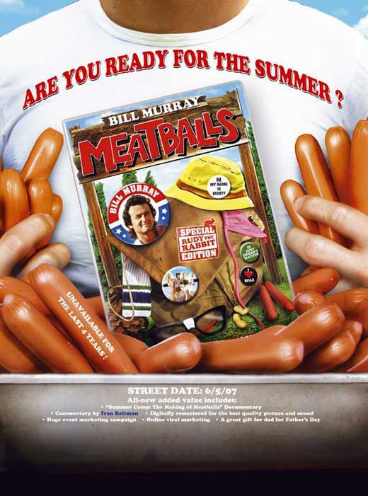 Meatballs Movie Poster Print showcasing classic comedy art.