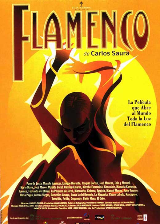 Flamenco Movie Poster Print featuring a vibrant depiction of the Flamenco dance.