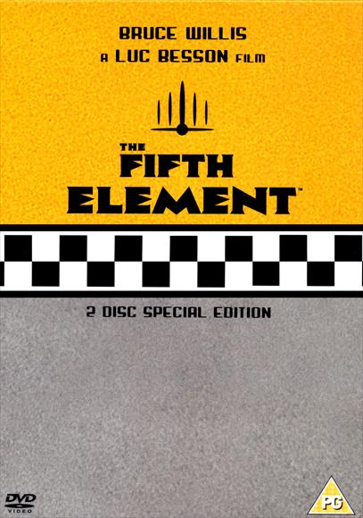 The Fifth Element Movie Poster Print featuring vibrant sci-fi imagery.