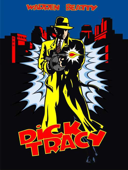 Dick Tracy Movie Poster Print featuring the iconic detective.