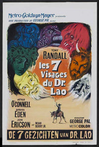 7 Faces of Dr. Lao Movie Poster Print showcasing classic film art.