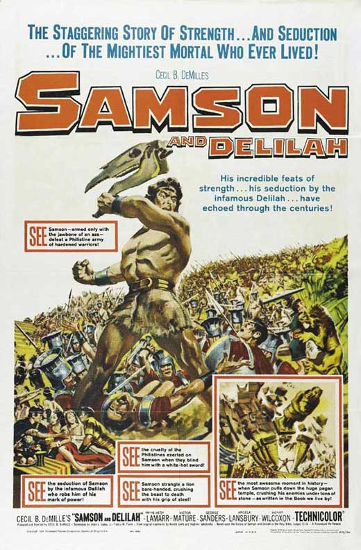 Samson and Delilah Movie Poster Print showcasing a classic film scene.