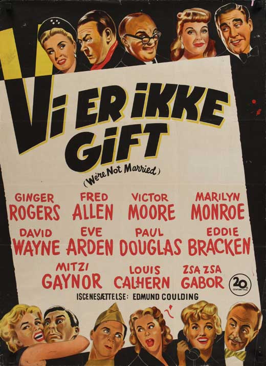 We're Not Married movie poster print, classic film art