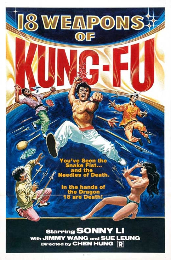 18 Weapons of Kung Fu Movie Poster showcasing martial arts action.