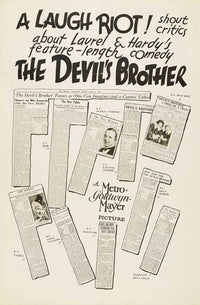 The Devil's Brother Movie Poster Print featuring classic film characters