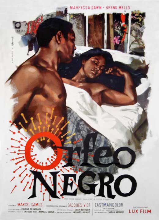 Black Orpheus Movie Poster Print showcasing vibrant imagery and colors.