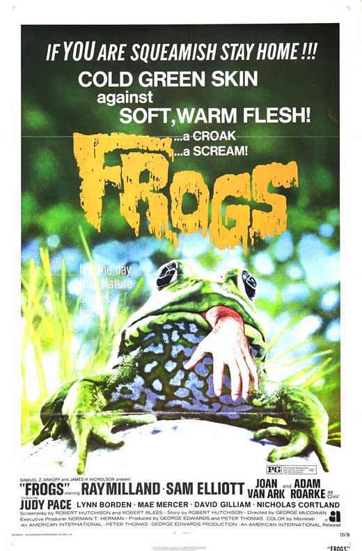 Frogs Movie Poster Print featuring vibrant colors and striking imagery.