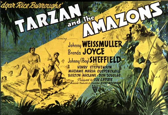 Tarzan and the Amazons Movie Poster Print showcasing adventure and classic cinema.