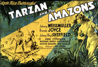 Tarzan and the Amazons Movie Poster Print showcasing adventure and classic cinema.