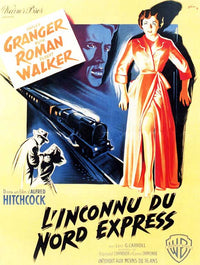 Strangers on a Train Movie Poster Print featuring classic film imagery.