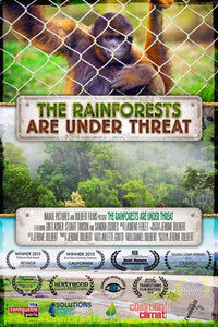 The Rainforests Are Under Threat poster showcasing environmental conservation.