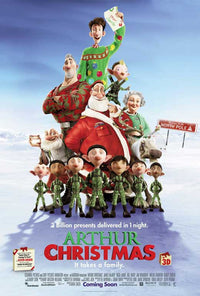 Arthur Christmas Movie Poster Print featuring festive characters.