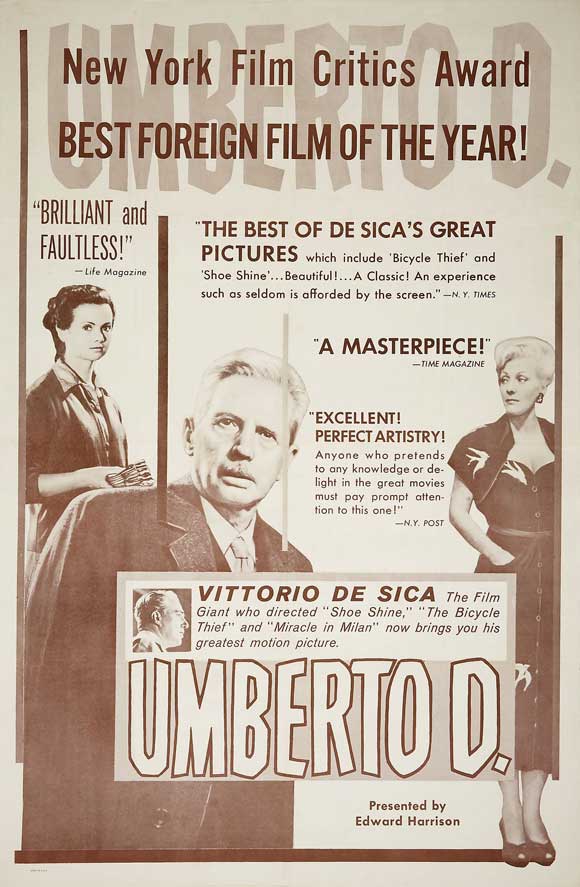 Umberto D. Movie Poster Print showcasing iconic film imagery.